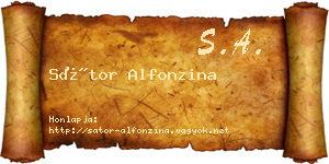Sátor Alfonzina névjegykártya